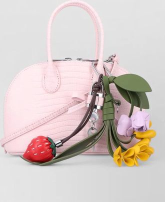 Self Portrait embossed leather mini bowling bag