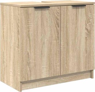 vidaXL Gabinete De Ba&ntilde;o Con Puerta Roble Sonoma 64,5 X 33,5 X 59 Cm Vidaxl