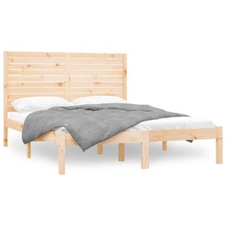 Berkfield Home Bed Frame Solid Wood 120x200 cm in Light Tan | Size: Small Double