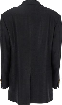 Tagliatore Womens Black Jacket With Pointed Lapels And Pockets Viscose Blazers