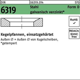 OEM Plato C&oacute;nico Din 6319 Forma D D 42 X68x14 Acero Galvanizado 10 Piezas