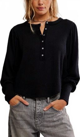 Free People Quinn Knit Top In Black
