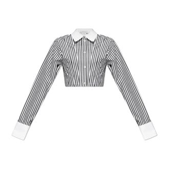 Sportmax Overhemden, Dames, Wit, S, Katoen, Korte shirt Abano