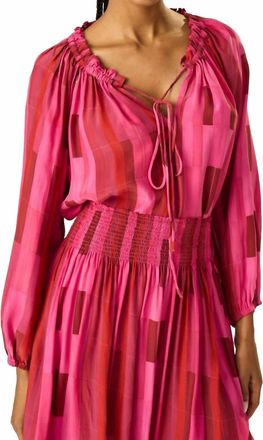 Natalie Martin Ashley Long Sleeve Top In Sea Glass Silk Pink