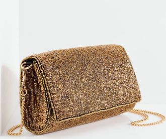 Talbots Tiffany Beaded Clutch - Dark Bronze - 001 Talbots