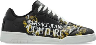 Versace Jeans Couture Lace-Up Sneakers - Heren - Sneakers - Zwart - 45 EU - Leer - Schoenen