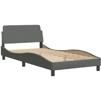 vidaXL Estructura de cama sin colchón tela gris oscuro 90x200 cm Vidaxl