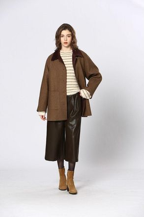 See U Soon Halflange jas met fluwelen kraag