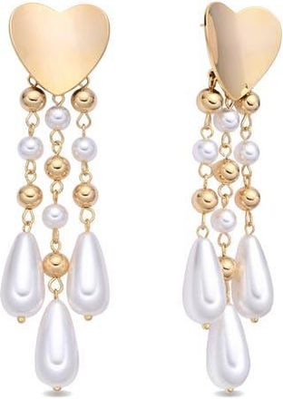 Eye Candy Los Angeles Rafaela Heart Statement Earrings in Gold at Nordstrom Rack