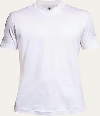 Brunello Cucinelli Mens Basic-Fit V-Neck T-Shirt