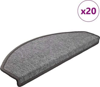vidaXL vidaXL Tappetini per scale 20 pz 65x24x4 cm Grigio scuro Semicircolari Grandi