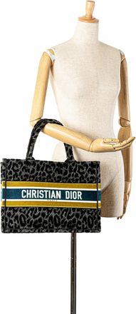 Dior Pre-owned Womens Book Tote Animal Print Bag - Black Textile - One Size