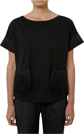 Meimeij Zwarte T-shirt 100% katoen - Dames - T-shirts - Zwart - S - Katoen - Tops