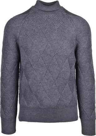 Alpha Studio Truien & Vesten, Heren, Grijs, L, Wol, Maglione Collo Alto