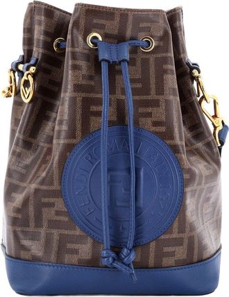 Fendi Fendi Blue Zucca Coated Canvas Mon Tresor Bucket Bag Small (Authentic Pre- Loved)