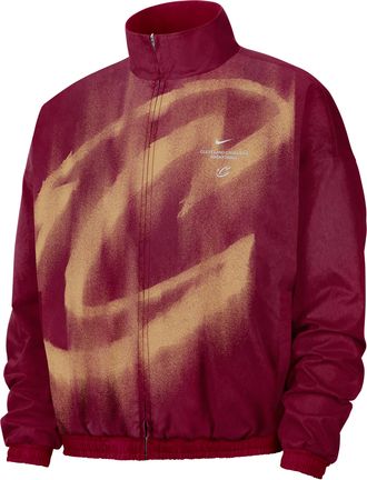 Nike Cleveland Cavaliers Nike Mens Standard Issue Woven Basketball Jacket in Red | II6026-677