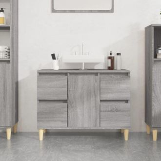 vidaXL Mobile Lavabo Grigio Sonoma 80x33x60 cm in Legno Multistrato - Vidaxl
