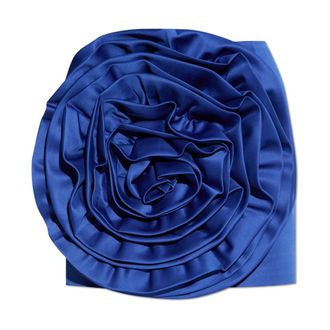 Rotate ROTATE Birger Christensen, Short Skirts, female, Blue, Size: L Satin Big Flower Skirt