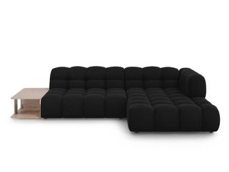 Cosmopolitan Design Sof&aacute; esquinero modular derecho 4 plazas de terciopelo negro
