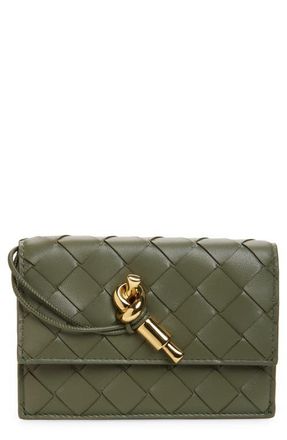 Bottega Veneta Andiamo Slip Intrecciato Leather Zip Card Case in 3293 Pickle-Muse Brass at Nordstrom