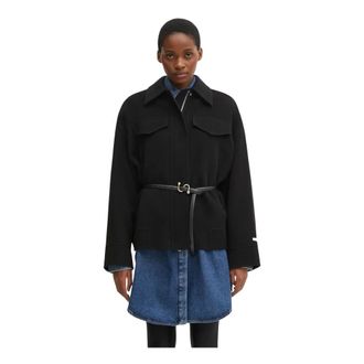 Sportmax Jassen, Dames, Zwart, S, Wol, Lichte jassen