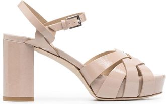 Del Carlo Madrid 80mm leather sandals - women - Leather/Leather/Leather - 37 - Pink