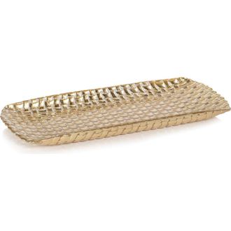 Zodax Braided Rectangular Serving Tray in Gold at Nordstrom Rack