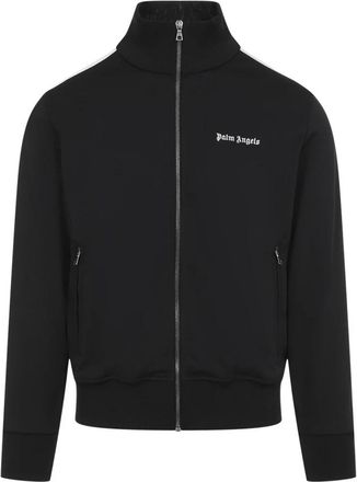 Palm Angels Zwarte Jas - Heren - Vesten met rits - Zwart - XL - Polyester - Hoodies & sweatvesten