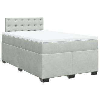 vidaXL Vidaxl - Giroletto A Molle Con Materasso Grigio Chiaro 120x200cm Velluto