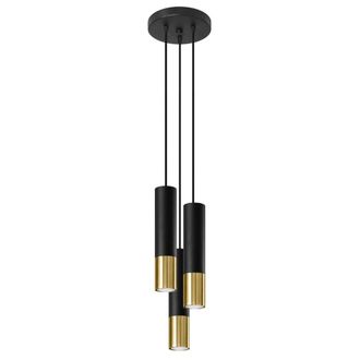 Sollux Lighting L&aacute;mpara de techo negro, dorado acero alt. 90 cm