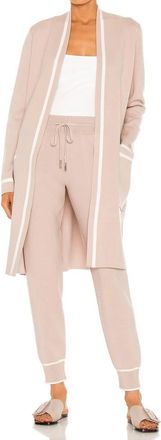 Soia & Kyo Denise Long Knit Coatigan With Pockets In Pearl