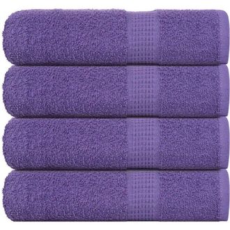 vidaXL Toallas De Mano 4 Piezas P&uacute;rpura 50x100 Cm 360 Gsm 100% Algod&oacute;n Vidaxl