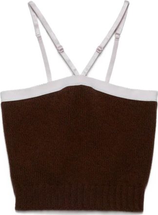 Prada Gebreide top met verstelbare bandjes - Bruin