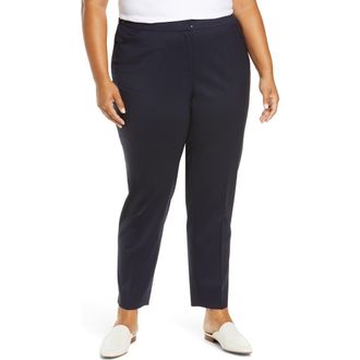 Lafayette 148 New York Irving Stretch Wool Pants in Ink at Nordstrom, Size 22W