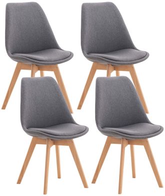 Clp Clp - Set De 4 Sillas De Comedor Linares Gris Tela
