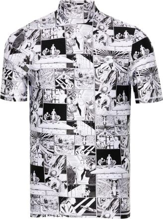 Coperni funnel-neck cartoon-print T-shirt - men - Elastane/Polyamide - S - White
