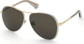 Nina Ricci SNR407 0340 Womens Sunglasses Silver Size 59