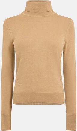 HUGO BOSS Womens Turtle Neck High Collar Long Sleeve Sweater in Medium Beige - Size 12 UK