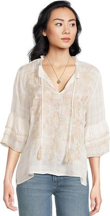 Johnny Was Ruffle Sleeve Blouse Womens Clothing Zion Plaid : XL, Silk