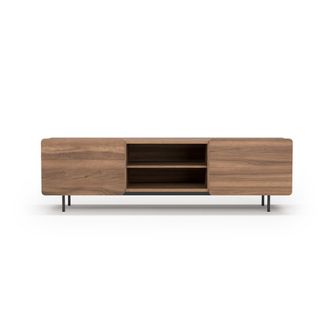 HERDASA Mueble TV melamina nogal patas grafito 54x180x44 cm