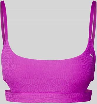 Puma Bustier-Bikini-Oberteil mit Strukturmuster in Pink, Größe XS