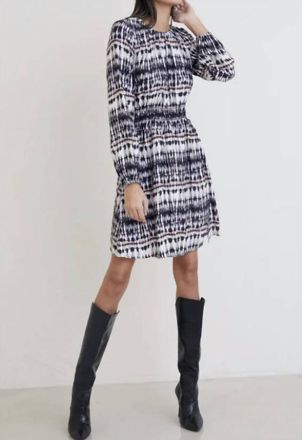Bella Dahl Long Sleeve Smocked Mini Dress In Rustic Stripe