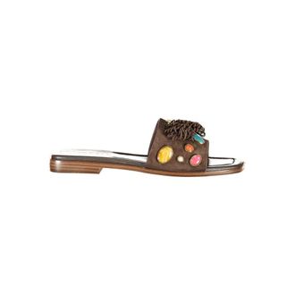 Twinset Marrone Leather Women Womens Slipper