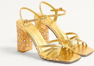 Valentino Garavani Sandalo Preshoes In Ayers Laminato Con Cristalli 90Mm Donna ANTIQUE GOLD/CRYSTAL 37.5
