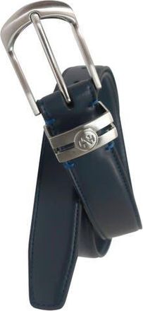 Izod Golf Stretch Comfort Leather Belt Metal Keeper in Navy at Nordstrom, Size X-Large