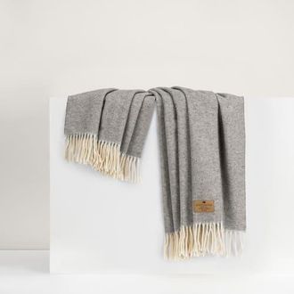 Lands Downunder Herringbone Cashmere Throw in Silver at Nordstrom