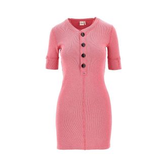 Chlo&eacute; Henley ribbed cotton mini dress Woman S