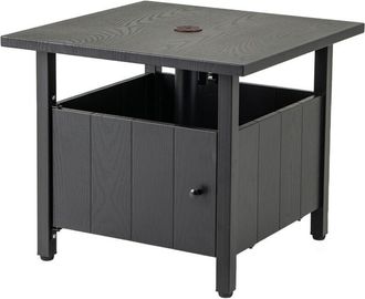 Costway Outdoor Side Table Patio Umbrella Table Base Stand w/2 Sand Bags-Black