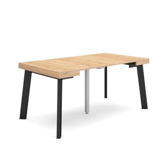 Skraut Home Skraut Home - Mesa Consola Extensible, Mesa Comedor Plegable, 160, Para 8 Comensales, Patas De Madera, Estilo Moderno, Roble
