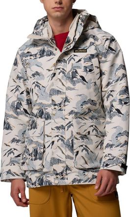 Columbia High Cascades 3-in-1 Reversible Hooded Jacket in Dark Stone Skylines at Nordstrom, Size Xx-Large